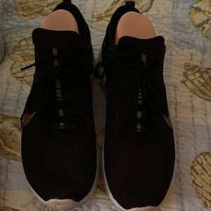 Nike Black and Gold Athletic Shoes